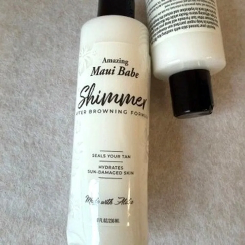 Maui Babe Shimmer After Browning Lotion 8oz Set of 2 Moisturizer Sun Glow Dented